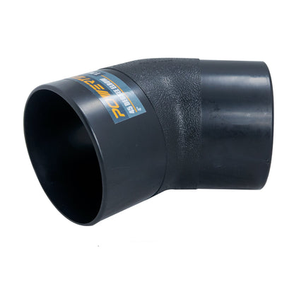 POWERTEC 70183 - Codo de 45 grados de plástico ABS en ángulo recto (negro)