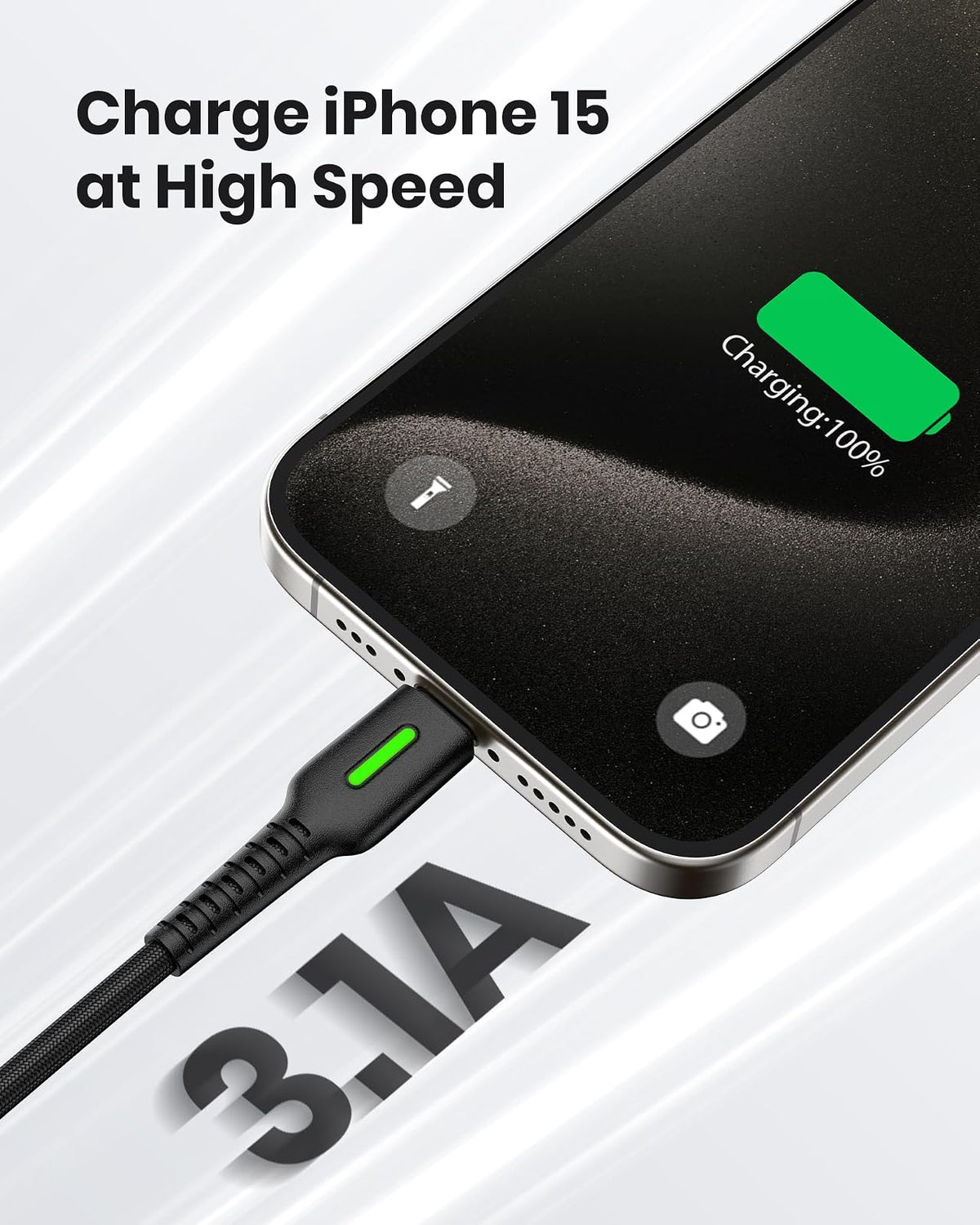 USB C Cable, INIU [3 Pack 3.1A] QC 3.0 Type C Charger Fast Charging Cable, Nylon Braided (1.6+6.6+6.6ft) USB A to USB-C Phone Charger Cord for Samsung Galaxy S21 S20 S10