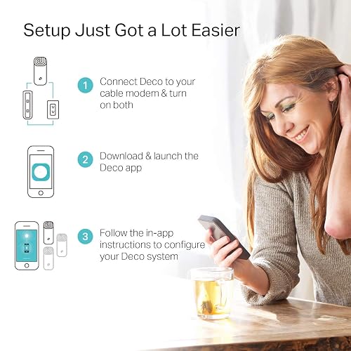TP-Link Deco Mesh WiFi AC1200 Sistema para Todo el hogar, Doble Banda 1200 Mbps, Conecta hasta 100 Dispositivos, Compatible con Alexa
