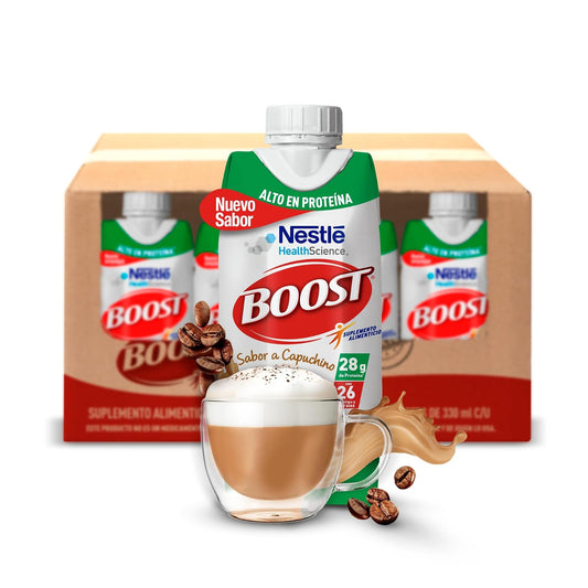 Boost Alto en Proteína Suplemento Alimenticio Capuchino 12 pzas 330ml c/u