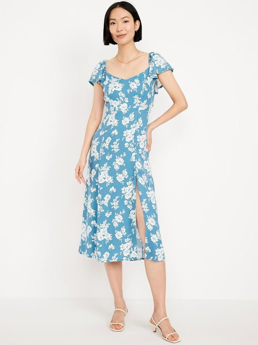 Old Navy SS Flutter SLV Synthetic Midi Vestido Mujer