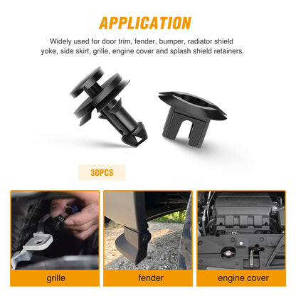 GOOACC GM 15733971 - Clips de retención de Deflector de Aire Delantero para GM Chevrolet 15733971-15 Piezas