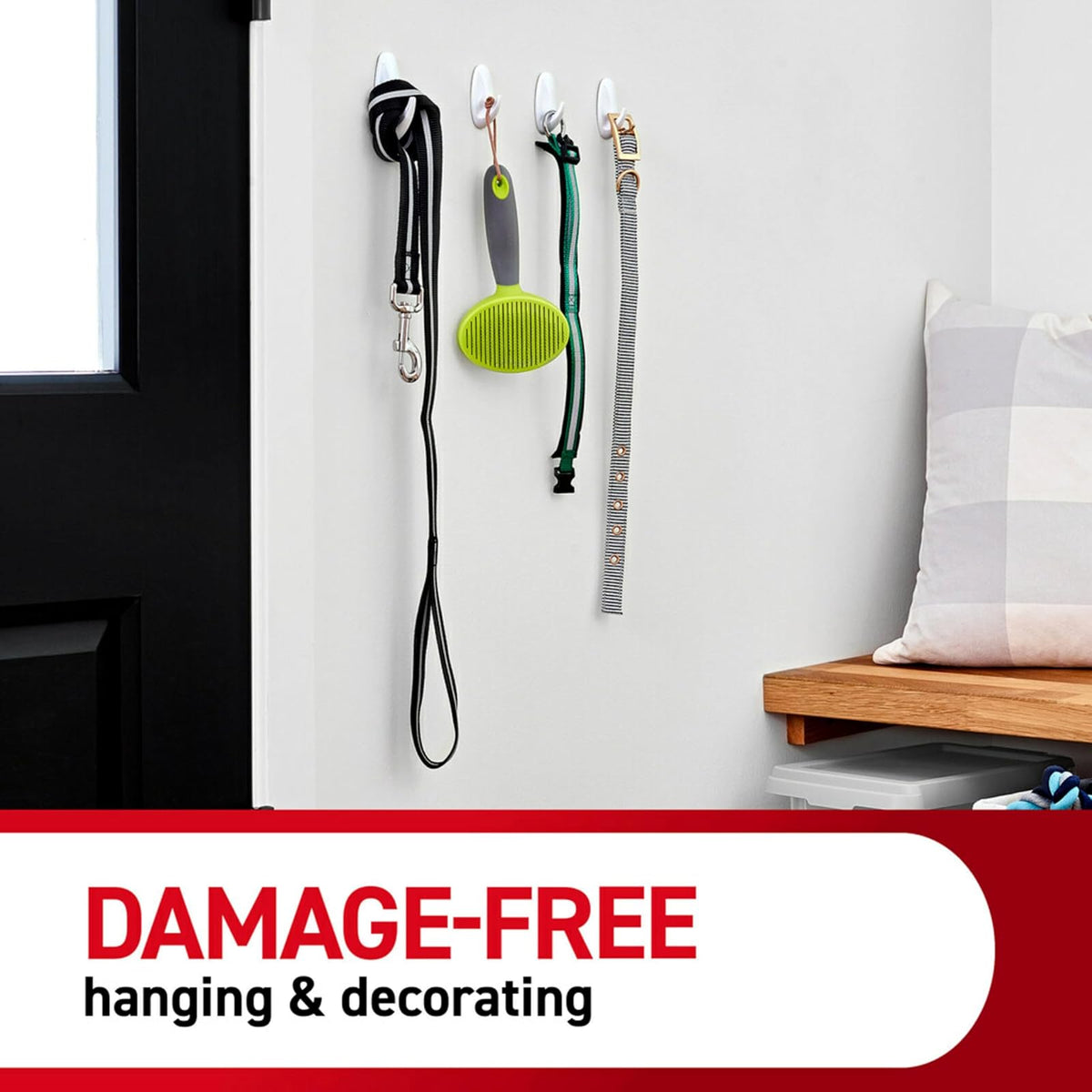 Command - Kit de colgar y decorar, 6 ganchos pequeños, 2 ganchos medianos de utilidad, 4 clips de cable mediano, 10 clips de luz y 20 tiras de póster, esenciales para habitación de recámara