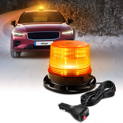 Nilight F40-07A Luz Estroboscópica LED de 40 Luces Ámbar de Advertencia 12V-24V con Cable Magnético de 16 Pies para Tractores UTV