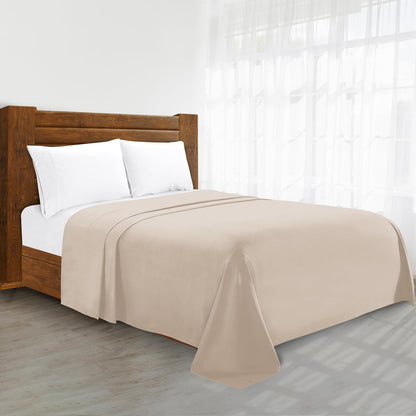 Elegant Comfort Sábana Plana de Microfibra de Lujo - California King - Cream