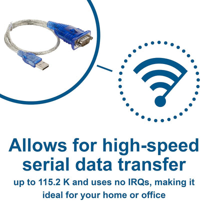 C2G 26886 USB to DB9 Serial RS232 Adapter Cable, Blue (1.5 Feet, 0.45 Meters)