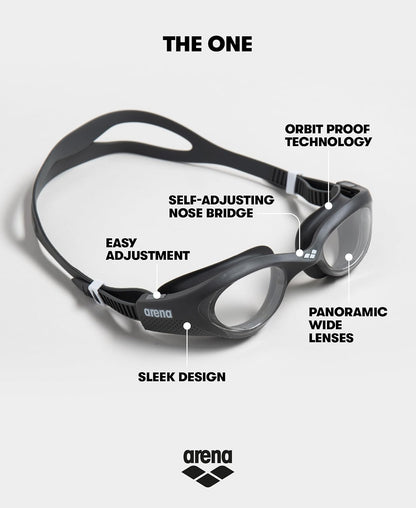 Arena The One 001430 - Gafas de natación para Hombres y Mujeres, Color Blanco Ahumado Claro, Lente no Espejo