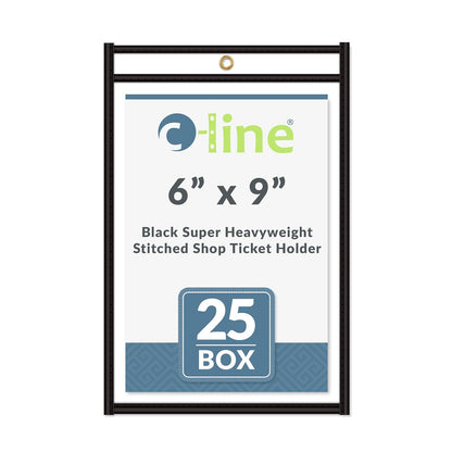 C-Line 46069 - Soporte para boletos con costura en ambos lados, transparente, 6 x 9 pulgadas, 25 por caja
