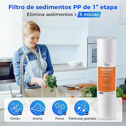 iSpring F9K Filtro de Repuesto para Ósmosis Inversa Alcalina de 6 Etapas | Juego de cartuchos para 1 año. Sin membrana. Compatible con sistemas RO alcalinos. Filtro Alcalino