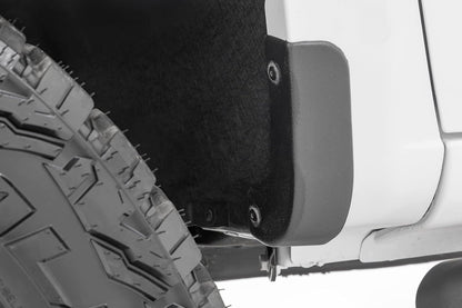 Rough Country Solapas de Lodo Delanteras y Traseras para Chevrolet Silverado 1500 2019-2025, ABS Tri-Blend Servicio Pesado 13002