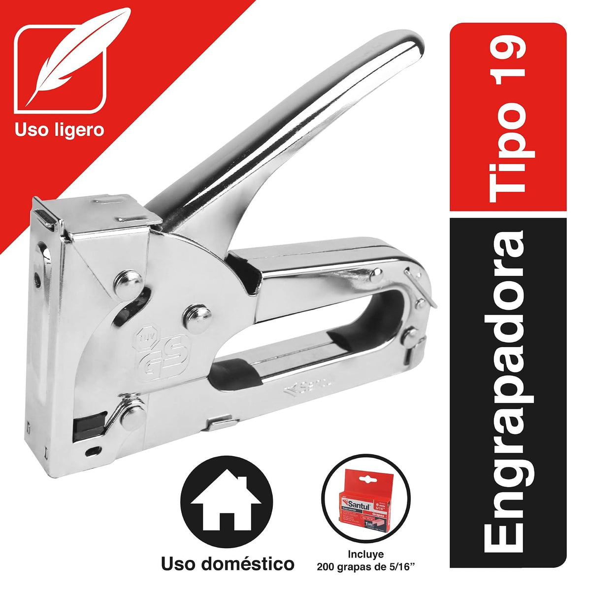 Santul 7970 Engrapadora Tipo Pistola Uso ligero 5/16" y 1/4"