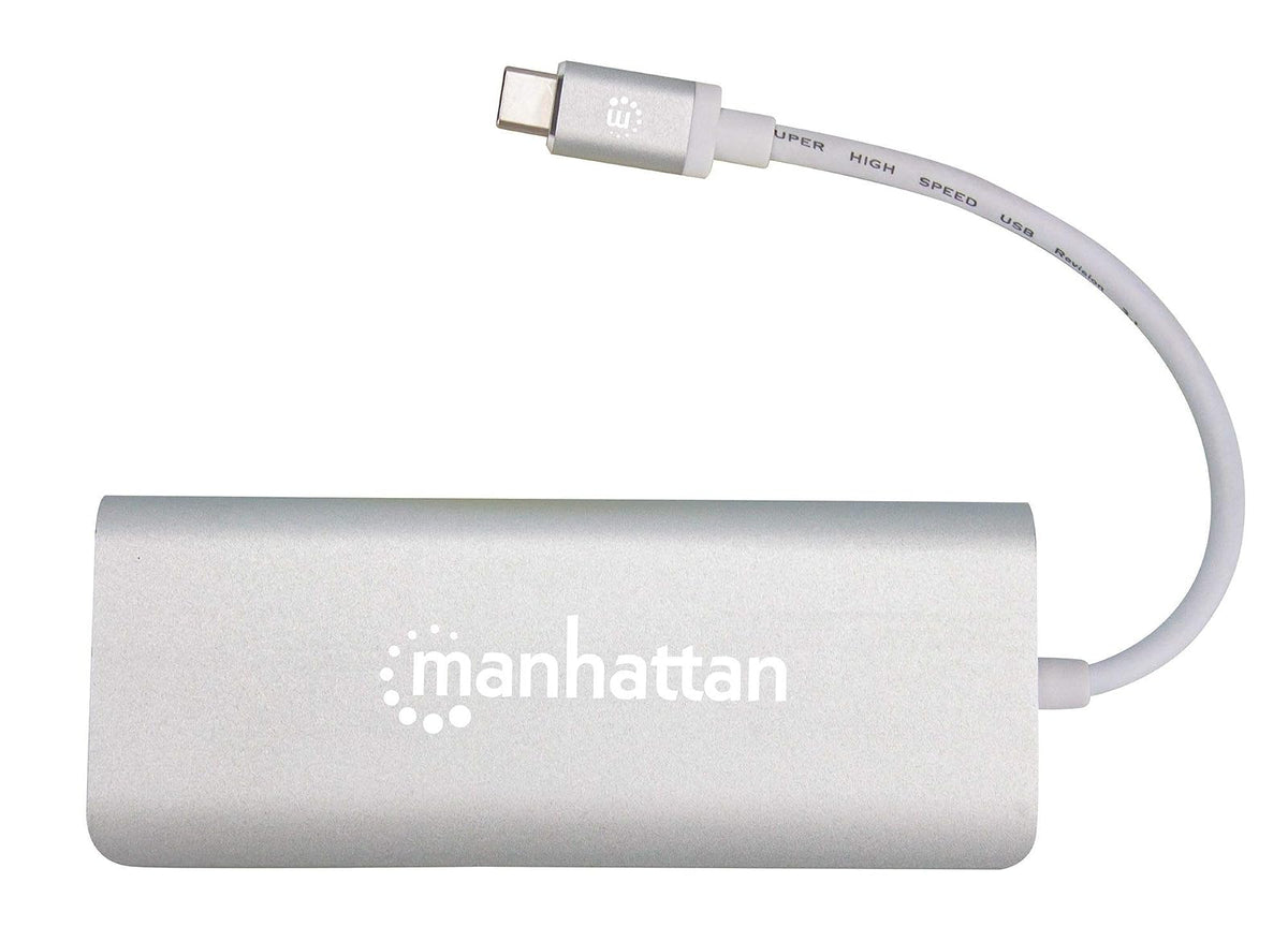 Manhattan 152075 Convertidor Video USB-C a HDMI/RJ45/USB/USB-C PD/Lector SD,