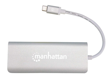 Manhattan 152075 Convertidor Video USB-C a HDMI/RJ45/USB/USB-C PD/Lector SD,