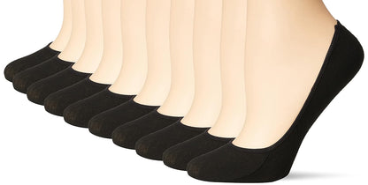 Wilson Calcetines para Mujer Invisibles con Tejido Interior Sin Felpa, Talla Única, Modelo B0418, Contenido: 1 Paquete con 10 Pares de Calcetas para Mujer, Color Multicolor