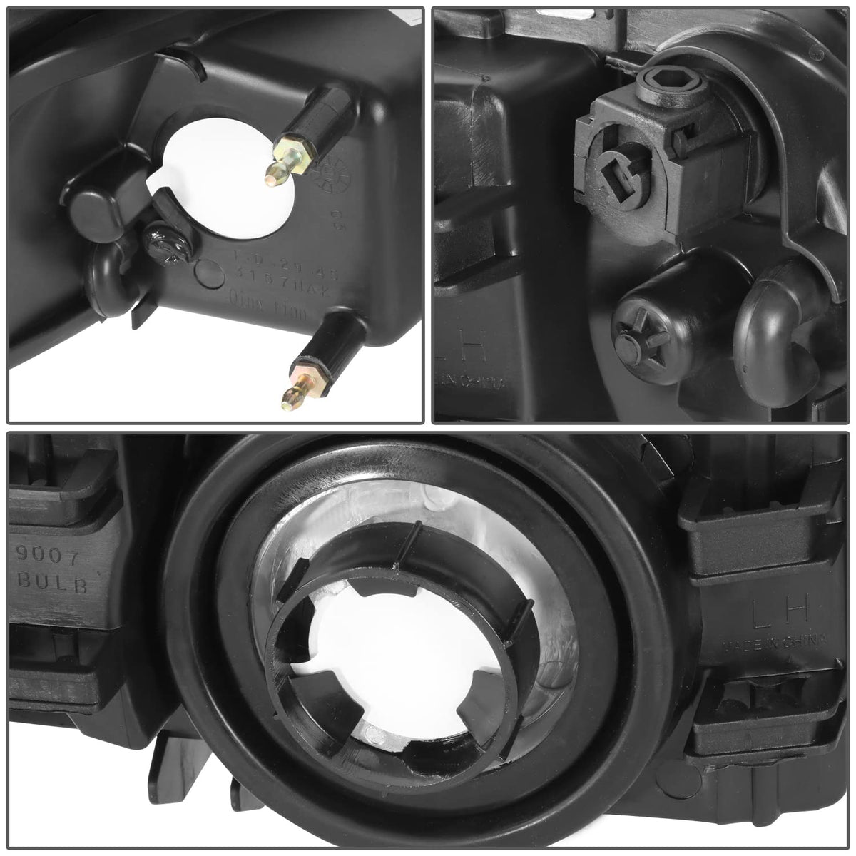 DNA Motoring HL-OH-FM99-BK-AM Faros Delanteros Negros Ámbar para Ford Mustang 99-04