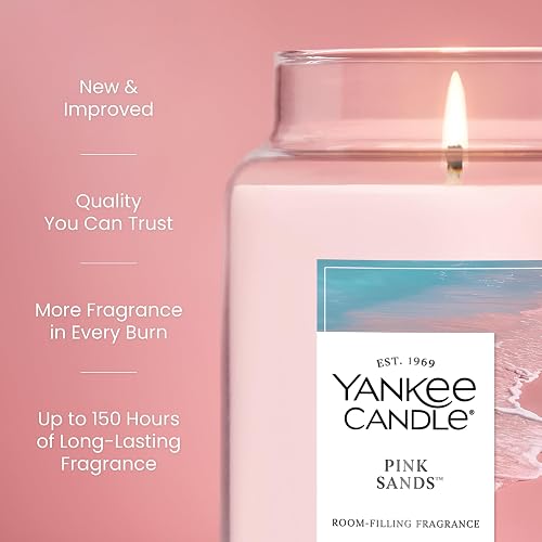 Yankee Candle - Vela perfumada de arena rosa, tarro grande de 22 onzas con hasta 150 horas de tiempo de combustión, regalo, cumpleaños