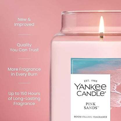 Yankee Candle - Vela perfumada de arena rosa, tarro grande de 22 onzas con hasta 150 horas de tiempo de combustión, regalo, cumpleaños