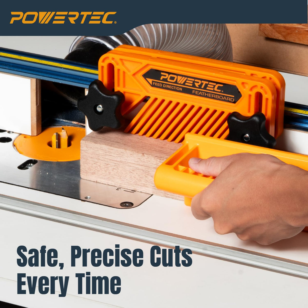 POWERTEC 71553 - Tabla de plumas para sierra de mesa, 2 unidades