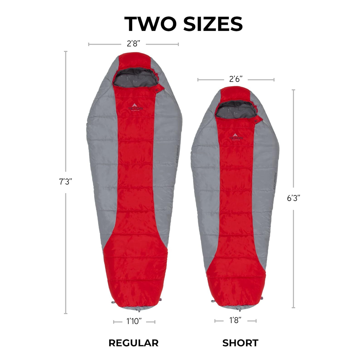 TETON Sports Tracker Scout Bolsa de Dormir Ultraligera de Estilo Momia; Roja/Gris