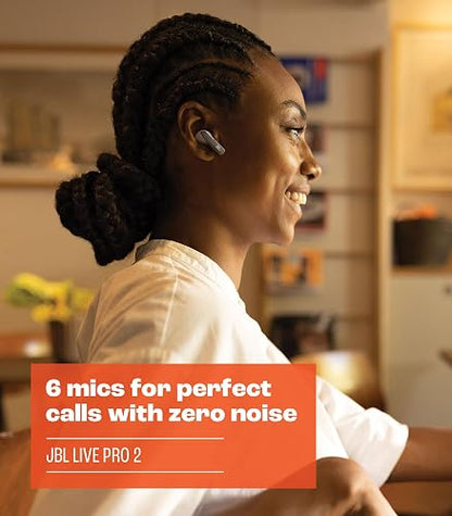 JBL Live Pro 2, NC Audífonos Inalámbricos Bluetooth, Drivers de 11mm, Reproducción 40 Horas, Resistentes al Agua y al Sudor IPX5 - Azul