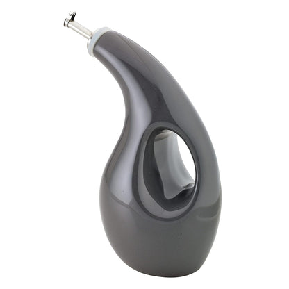 Rachael Ray 48465 - Botella dispensadora de aceite y vinagre de cerámica con boquilla, 24 onzas, color gris oscuro