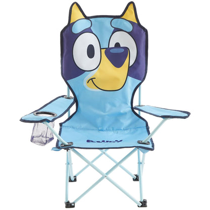 Idea Nuova Bluey - Silla Plegable para niños, Silla portátil para Exterior/Interior con Bolsa de Transporte, Soporte para Vasos, Respaldo Alto, Ligera y Duradera para Mayores de 3 años