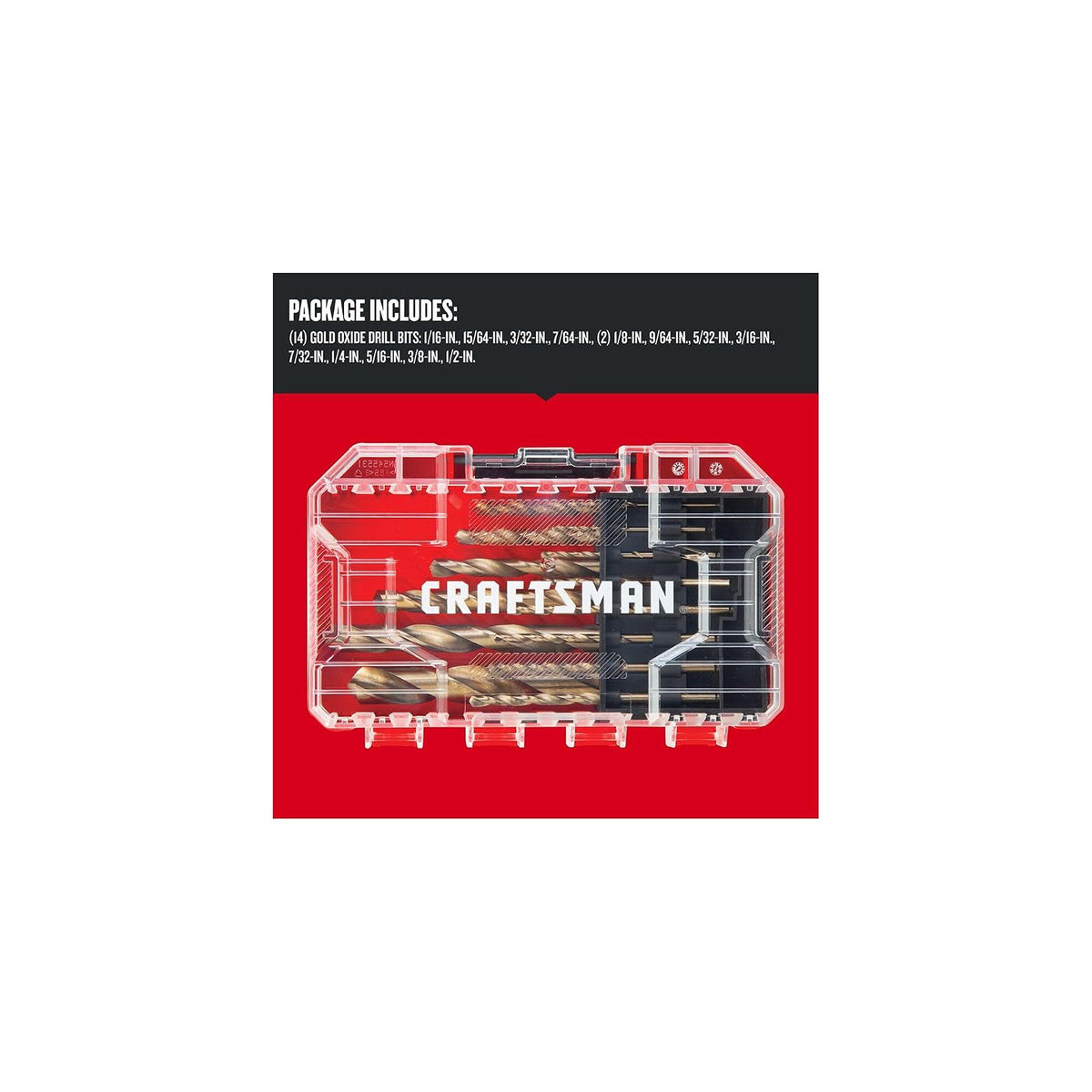CRAFTSMAN - Juego de brocas de óxido dorado de 14 piezas para madera, plástico o metal (CMAM2214)