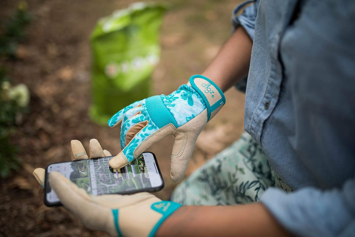 DIGZ Gardener - Guantes de trabajo y guantes de trabajo para mujer con pantalla táctil compatible con dedos