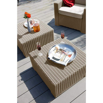 Keter California - Sofá de Patio con Cojines, Mesa para café, Capuccino, Mesa para café