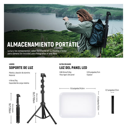 NEEWER Básico Panel Luz Vídeo LED Kit, Paquete de 3 Bicolor Estudio Luz Portátil con Soporte para Trípode y Filtros, 3200K~5600K CRI 95 750lux para Fotografía, Grabación, Transmisión en Vivo, BP66