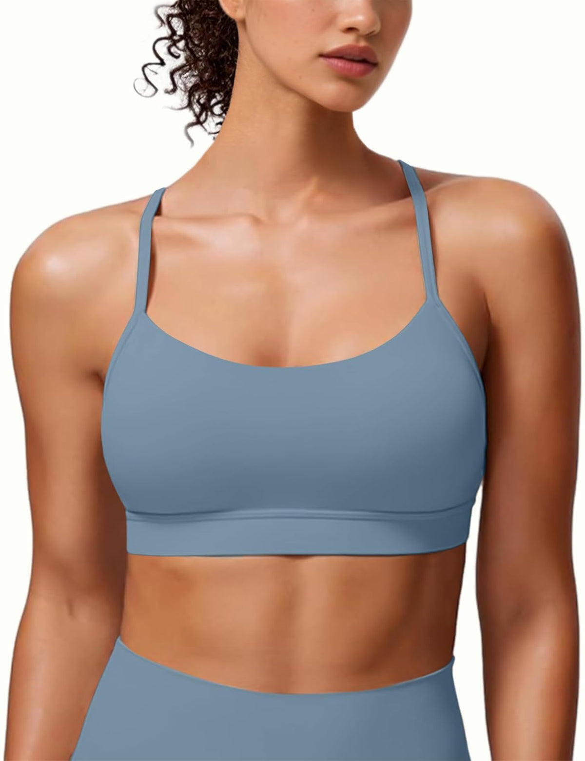 MIRITY Brasier Deportivo Acolchado con Espalda en Y para Mujer, Espalda Cruzada y Tirantes Delgados de bajo Impacto para Yoga y Entrenamiento