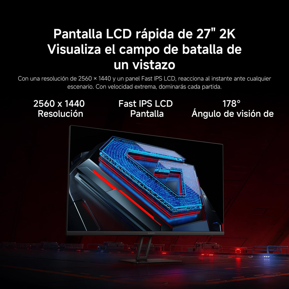 XIAOMI 2K Gaming Monitor G27Qi 27 Pulgadas Panel IPS | QHD (2560*1440), 180Hz, 1ms GTG, AMD Freesync, Amplia Gama de Colores, Certificación Low Blue Light