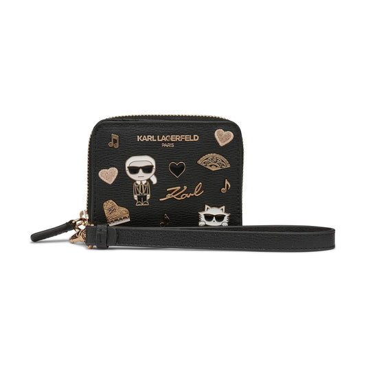 Karl Lagerfeld Paris Jacqueline SLG portafolios, Negro/Dorado