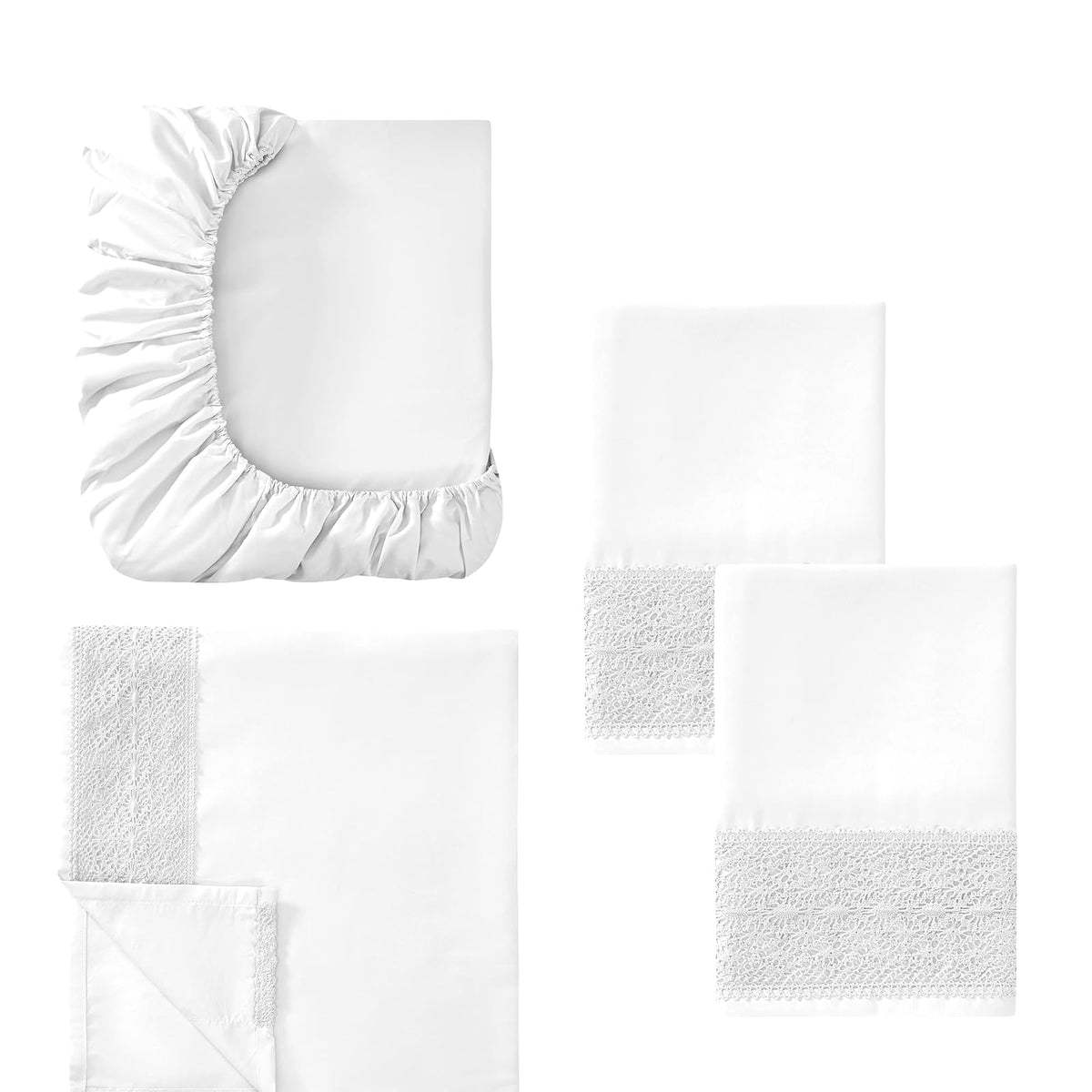 Amrapur Overseas Juego de sábanas, California King, Blush (Rosa), Blanco, Individual, 1
