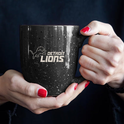 Rico Industries NFL Football Detroit Lions One Pride - Taza de café de cerámica moteada grabada con láser de 16 onzas