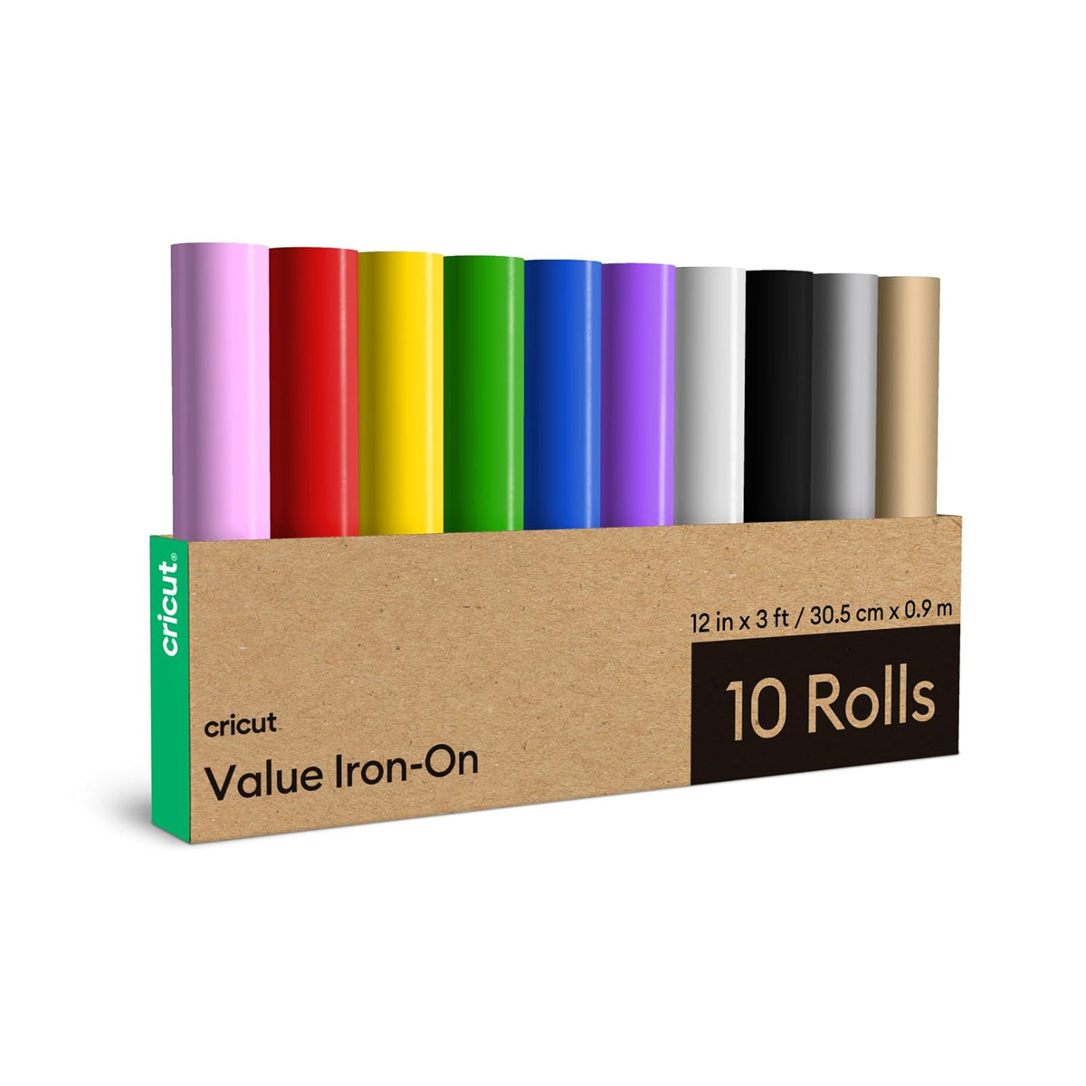 Cricut Value Iron-On Vinilo Termoadhesivo Rainbow Sampler - 12 in x 36 in (10 ct)