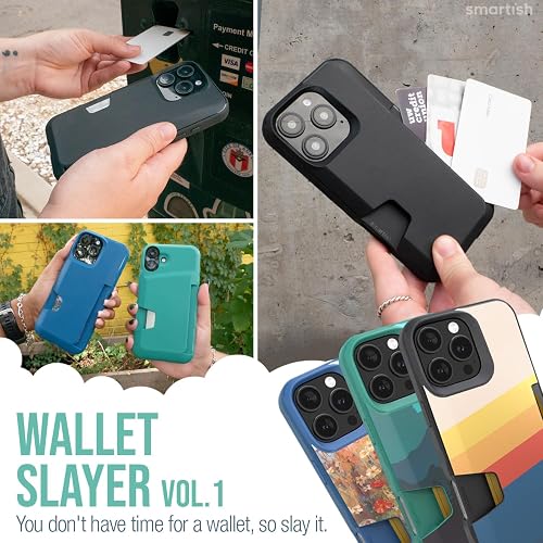 Smartish® - Funda Tipo portafolios para iPhone 16 Pro MAX, Wallet Slayer Vol. 1 Soporte para Tarjeta de crédito Delgado y Protector, con Ranura Oculta para Tarjeta Compatible con Apple iPhone 16 Pro