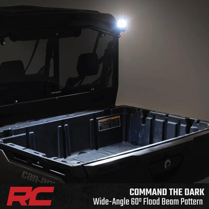 Rough Country 70802 - Luces LED cuadradas de 2 pulgadas, color negro