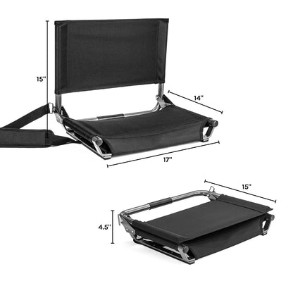 Cascade Mountain Tech Asiento de Estadio Plegable para Bancos y blanqueadores con Correa para el Hombro