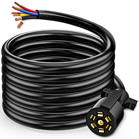 Nilight - Cable de remolque en línea de 7 vías de alta resistencia de 16 pies, cable de 7 pines, cable de alambre para camión, hoja de caravana, cable moldeado, resistente a la intemperie y a la