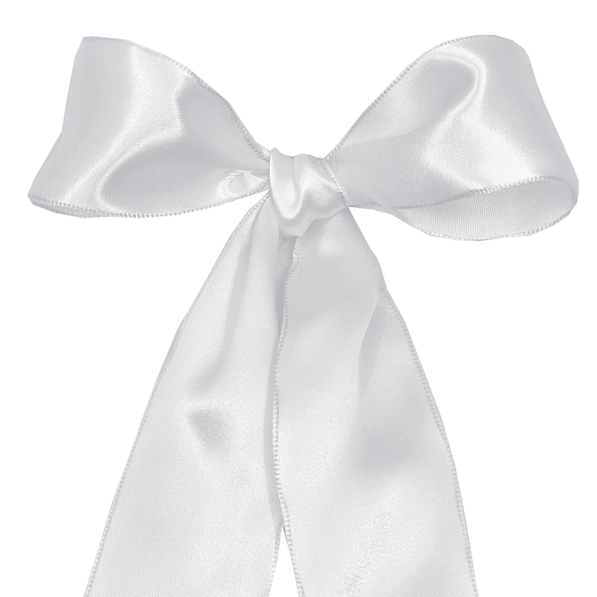 Morex Cinta de satén con alambre, envoltura de regalo, decoración de Navidad y boda, cintas de seda para manualidades y arreglos florales, 1-1/2 pulgadas por 10 yardas, blanco