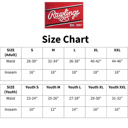 Rawlings Launch Series Pantalones de béisbol | Colores sólidos | Tallas para Adultos