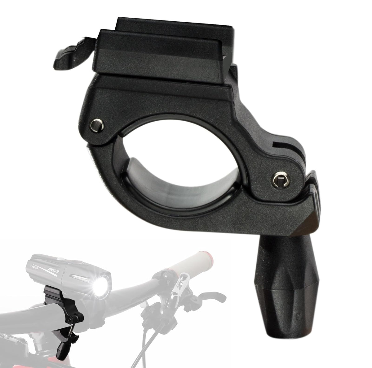 Cygolite Soporte de manubrio de 22 a 32 mm para Todas Las Luces de Bicicleta de la Serie Ranger, Metro y Streak, diseñado para manubrio de Bicicleta de 22 a 32 mm de diámetro, Soporte Genuino