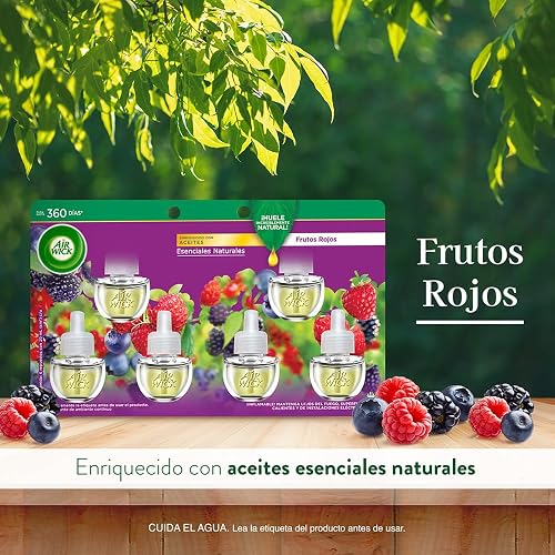 Air Wick Repuestos para Aromatizante Eléctrico, Aroma Frutos Rojos, 6 Piezas de 20 ml c/u