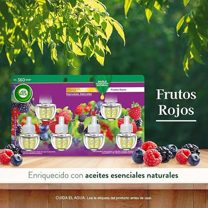 Air Wick Repuestos para Aromatizante Eléctrico, Aroma Frutos Rojos, 6 Piezas de 20 ml c/u
