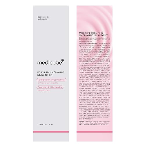 MEDICUBE PDRN Pink Niacinamide Milky Toner, Tónico Facial Coreano con PDRN de Salmón, Niacinamida, Ceramidas y Péptidos, Hidratación y Luminosidad, 150 ml