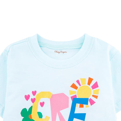 Baby Creysi Playera O3065_Hgj para Bebé Niña Algodón Hipoalergénico, Azul, 7 Años