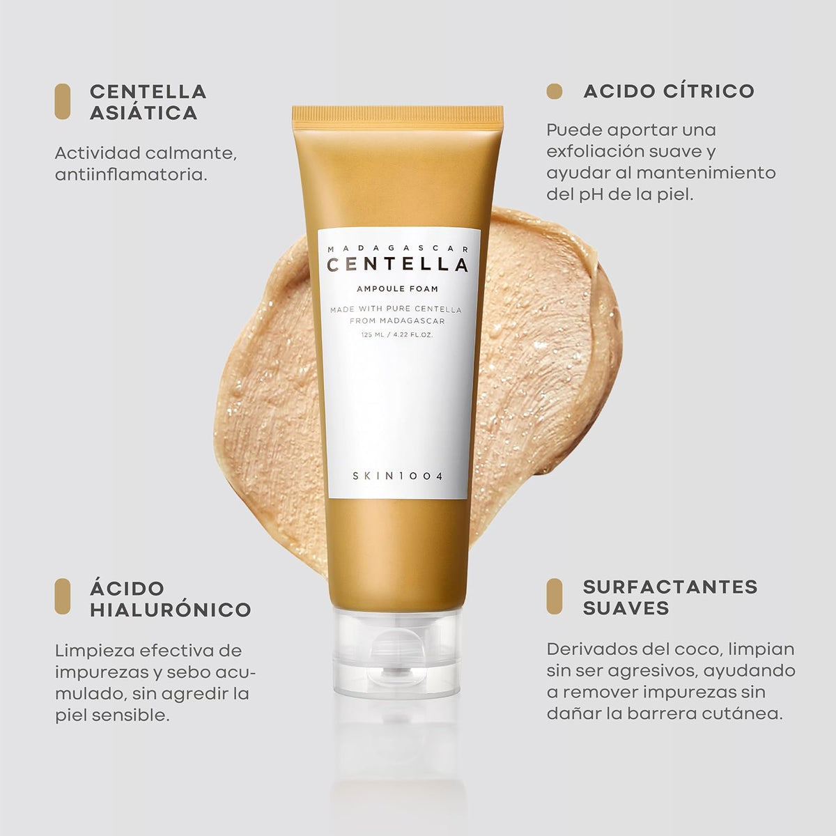 Madagascar Centella Ampoule Foam by Skin1004 for Women - 4.22 oz Cleanser