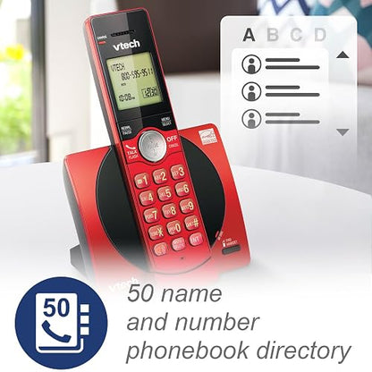 VTech - Teléfono inalámbrico ampliable DECT 6.0 CS6919-16 con identificador de llamadas y altavoz, rojo WLM