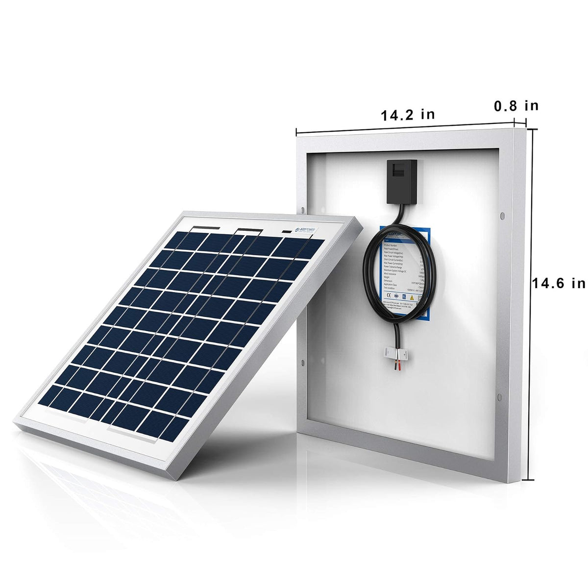 ACOPOWER Módulo de panel solar fotovoltaico policristalino de 15 W, 15 W, 12 V, carga de batería